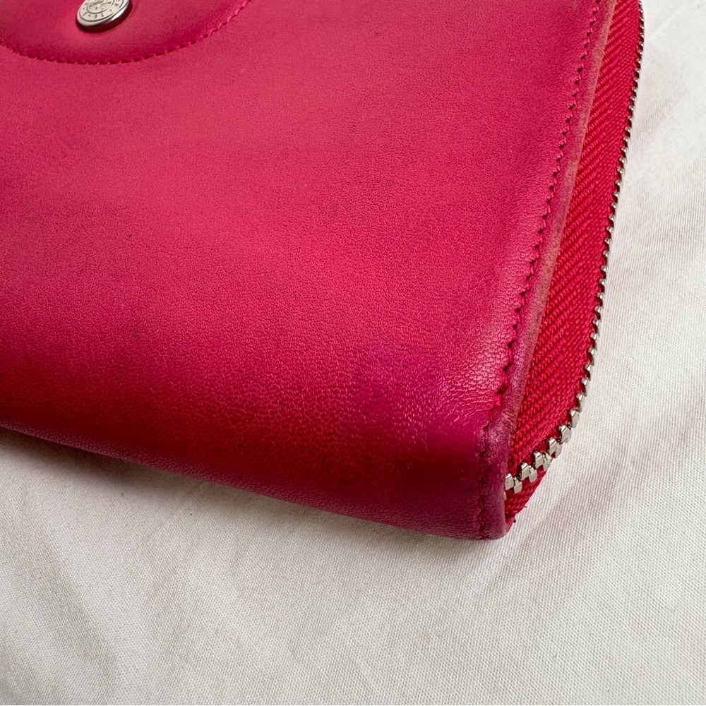 LONGCHAMP Pink Leather Bifold Wallet * flaws* - Picture 5 of 16